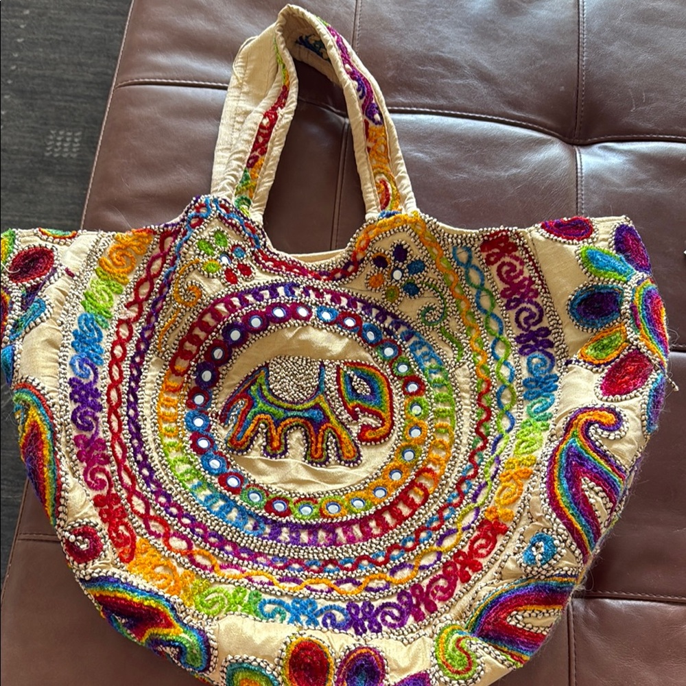Colorful Embroidered Tote Bag, straight from the Delhi markets